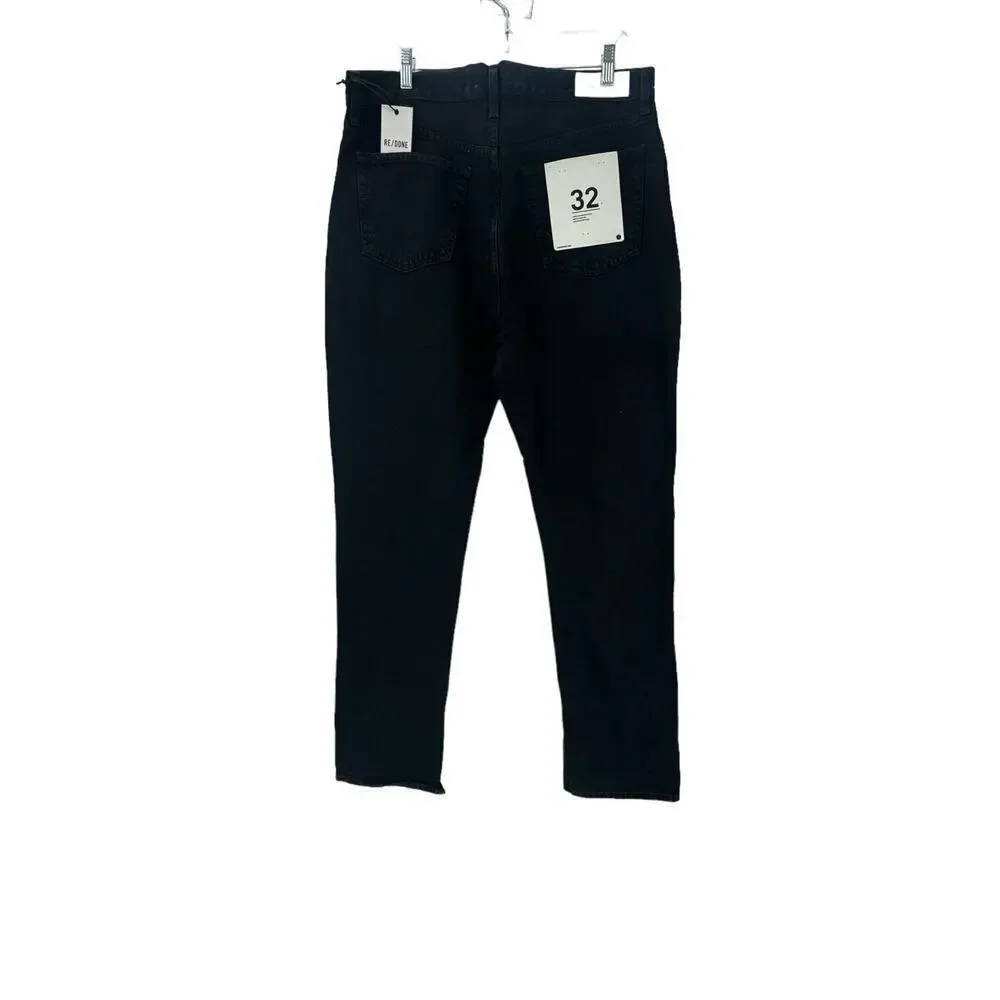 Re/Done 184-03WHRSKBT 70s High Rise Boot Skinny in Washed Black 32 NWT